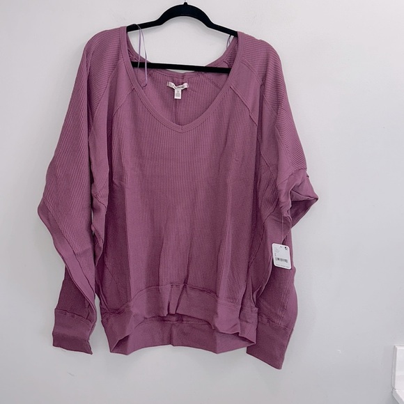 Free People Santa Clara Thermal Mulberry Top - Picture 4 of 5